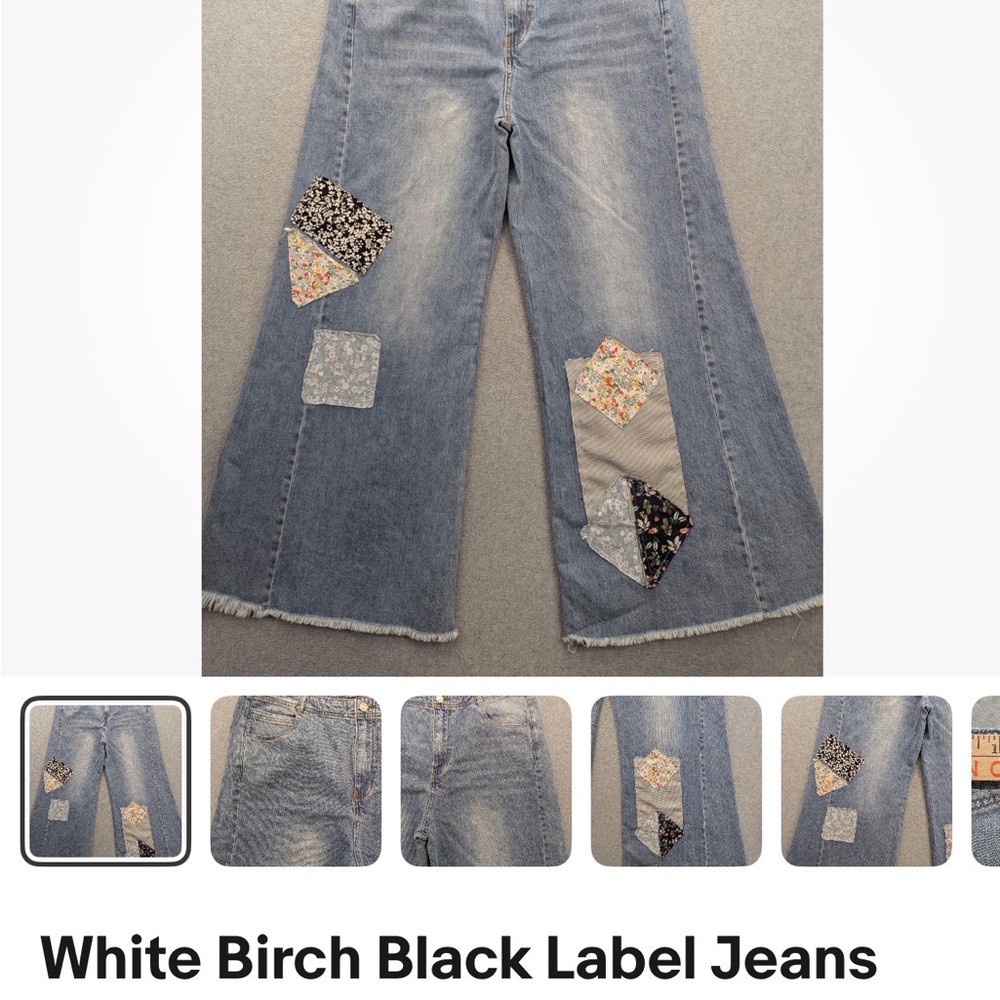 White Birch Light Blue Patchwork Wide-Leg Jeans (bought but too big)